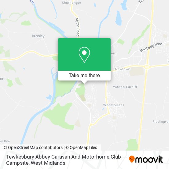 Tewkesbury Abbey Caravan And Motorhome Club Campsite map