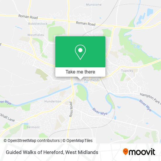 Guided Walks of Hereford map