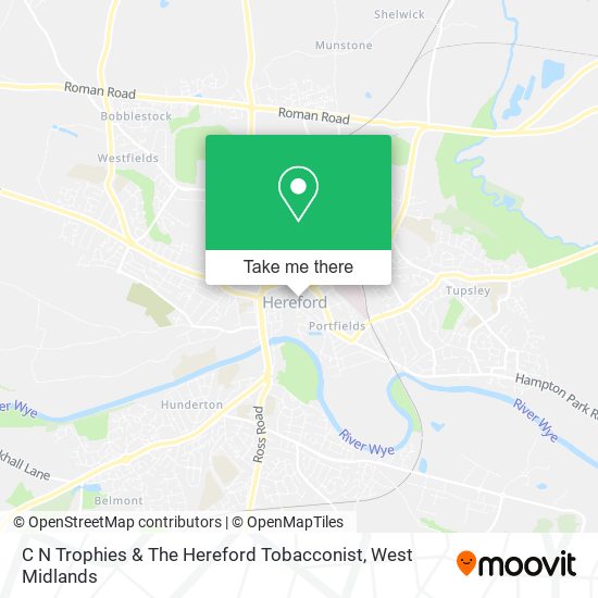 C N Trophies & The Hereford Tobacconist map