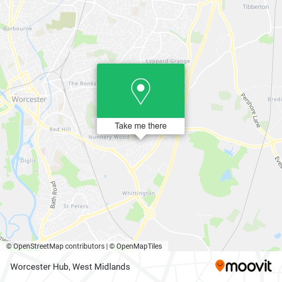 Worcester Hub map