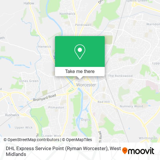 DHL Express Service Point (Ryman Worcester) map