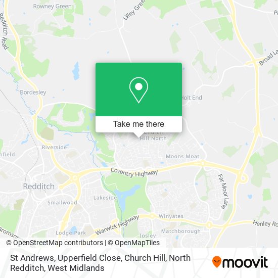 St Andrews, Upperfield Close, Church Hill, North Redditch map