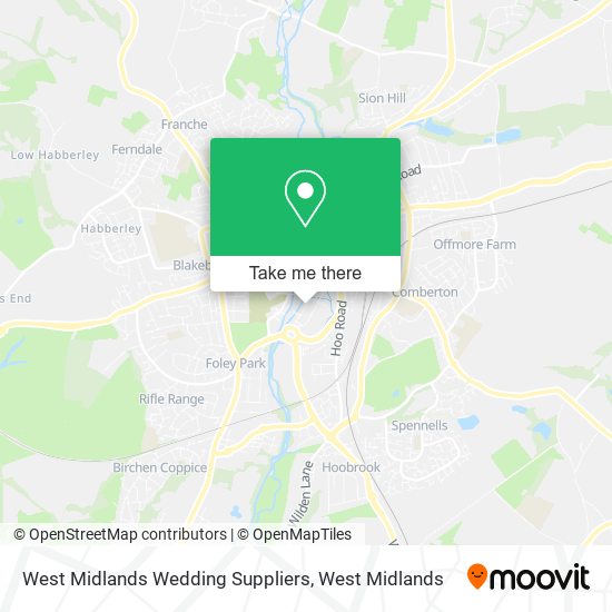 West Midlands Wedding Suppliers map