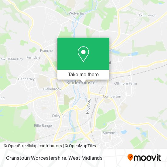 Cranstoun Worcestershire map