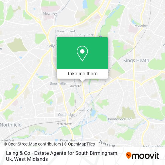 Laing & Co - Estate Agents for South Birmingham, Uk map