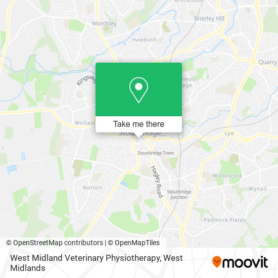 West Midland Veterinary Physiotherapy map