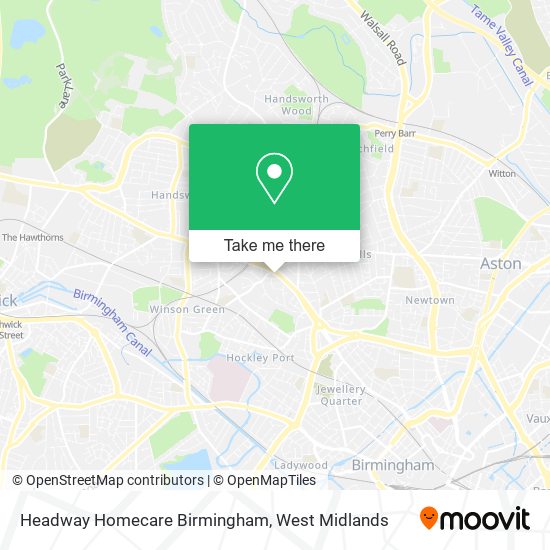 Headway Homecare Birmingham map