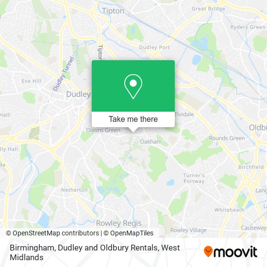 Birmingham, Dudley and Oldbury Rentals map