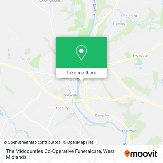 The Midcounties Co-Operative Funeralcare map