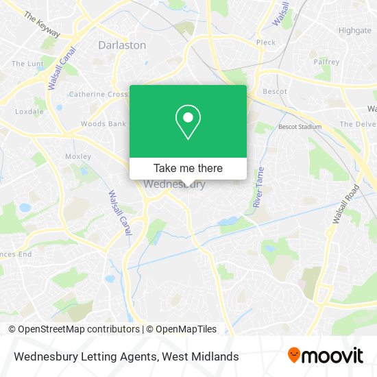 Wednesbury Letting Agents map