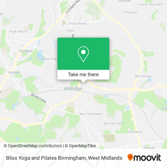 Bliss Yoga and Pilates Birmingham map