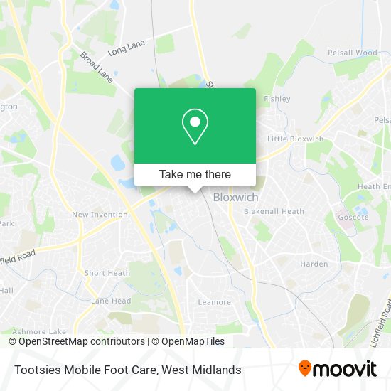 Tootsies Mobile Foot Care map