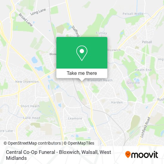 Central Co-Op Funeral - Bloxwich, Walsall map