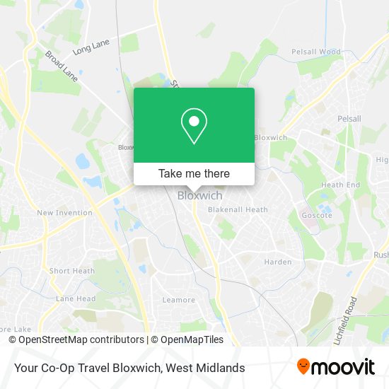 Your Co-Op Travel Bloxwich map