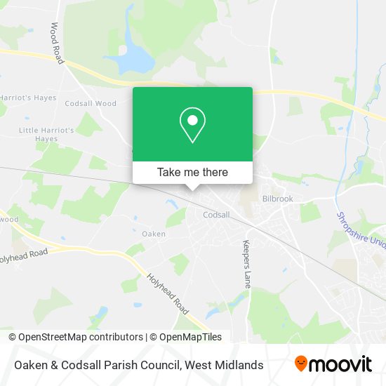 Oaken & Codsall Parish Council map