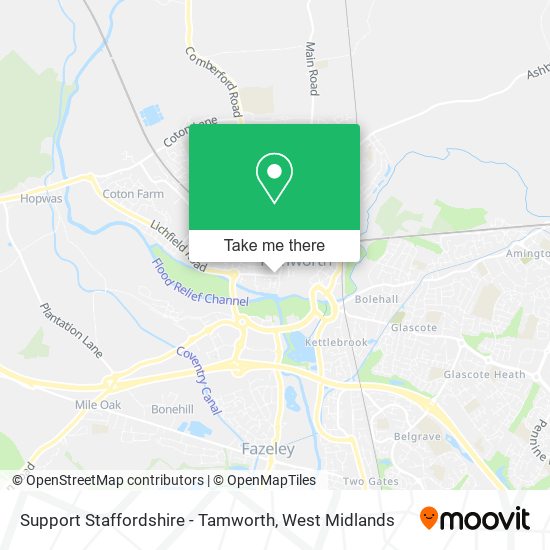 Support Staffordshire - Tamworth map