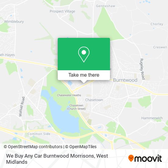 We Buy Any Car Burntwood Morrisons map