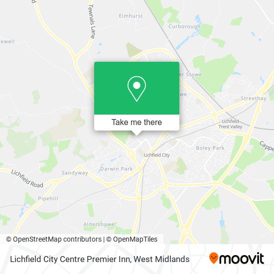 Lichfield City Centre Premier Inn map