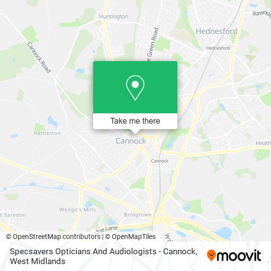 Specsavers Opticians And Audiologists - Cannock map