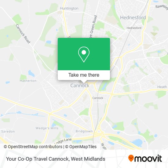 Your Co-Op Travel Cannock map