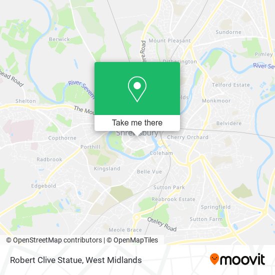 Robert Clive Statue map