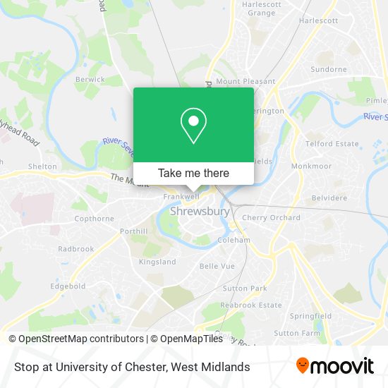 Stop at University of Chester map