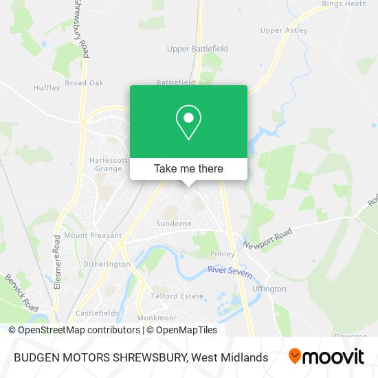 BUDGEN MOTORS SHREWSBURY map