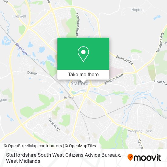 Staffordshire South West Citizens Advice Bureaux map