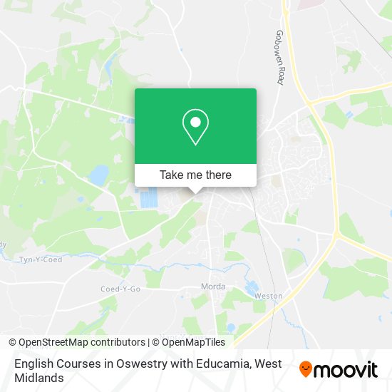 English Courses in Oswestry with Educamia map