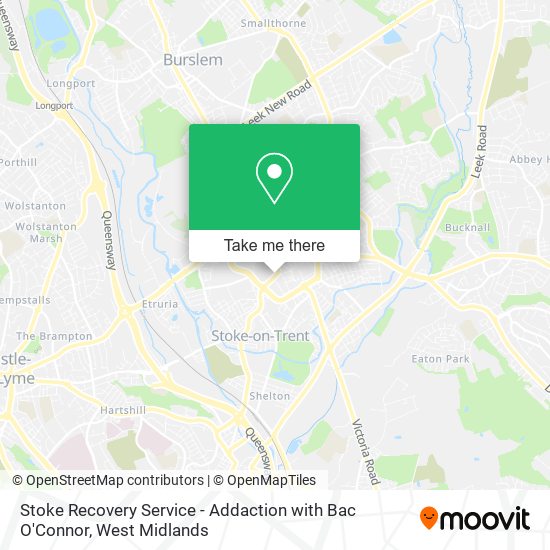 Stoke Recovery Service - Addaction with Bac O'Connor map
