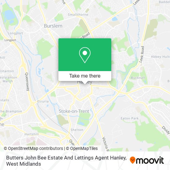 Butters John Bee Estate And Lettings Agent Hanley map