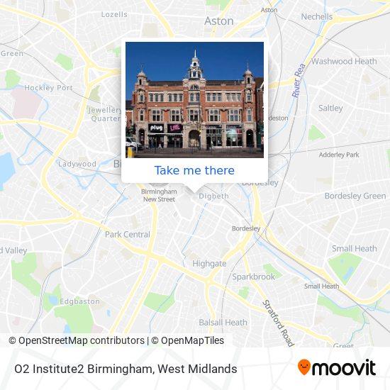 O2 Institute2 Birmingham map