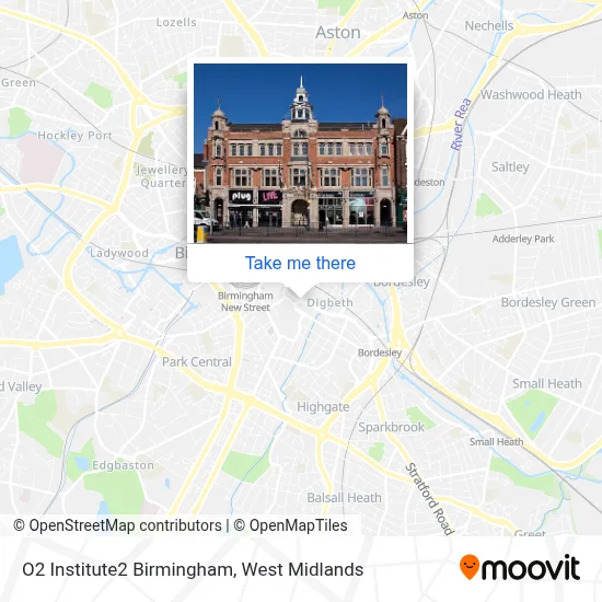 O2 Institute2 Birmingham map