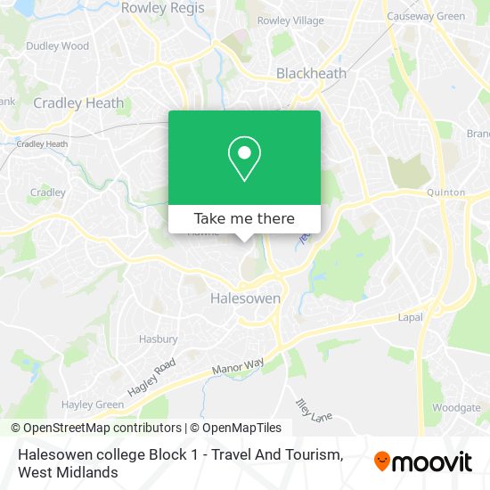Halesowen college Block 1 - Travel And Tourism map