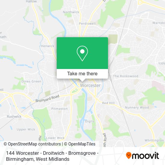 144 Worcester Droitwich Bromsgrove Birmingham Directions by