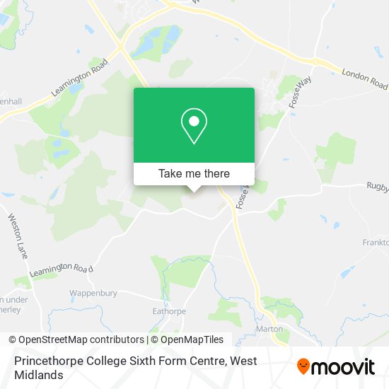 Princethorpe College Sixth Form Centre map