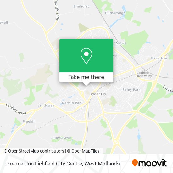 Premier Inn Lichfield City Centre map