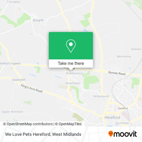 We Love Pets Hereford map