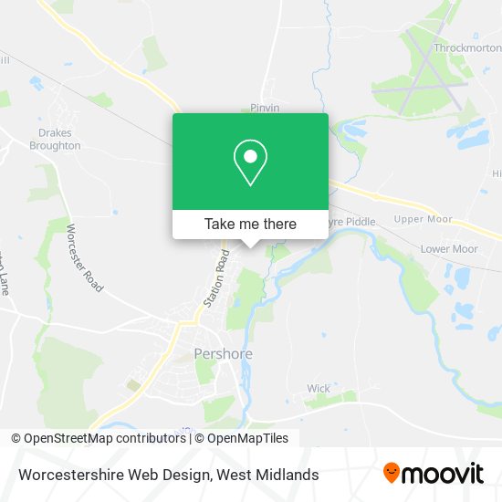 Worcestershire Web Design map