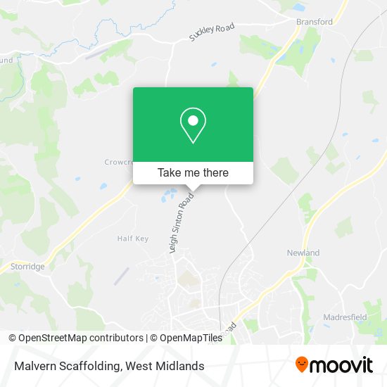 Malvern Scaffolding map