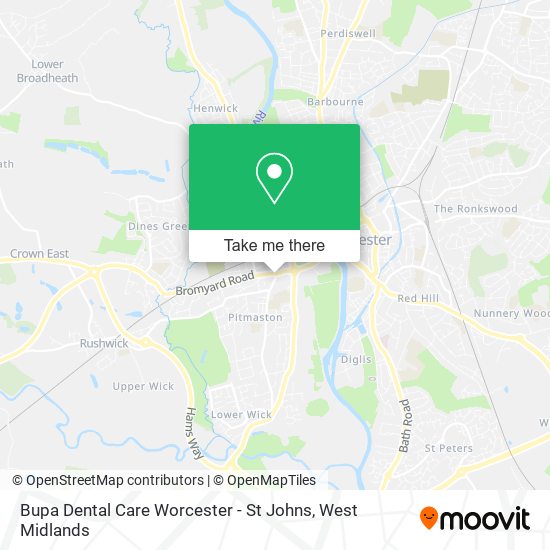Bupa Dental Care Worcester - St Johns map
