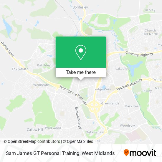 Sam James GT Personal Training map