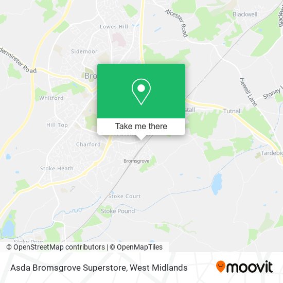 Asda Bromsgrove Superstore map