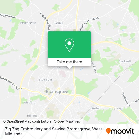 Zig Zag Embroidery and Sewing Bromsgrove map