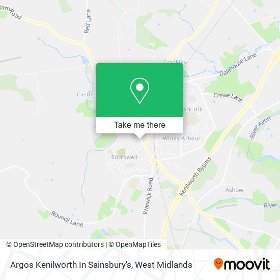 Argos Kenilworth In Sainsbury's map