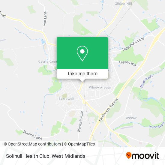 Solihull Health Club map