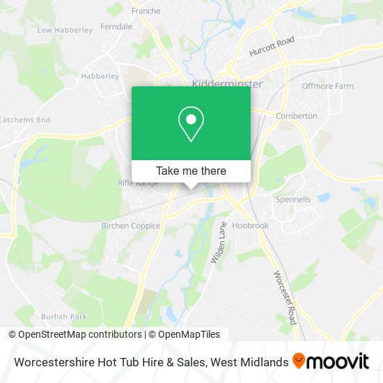 Worcestershire Hot Tub Hire & Sales map