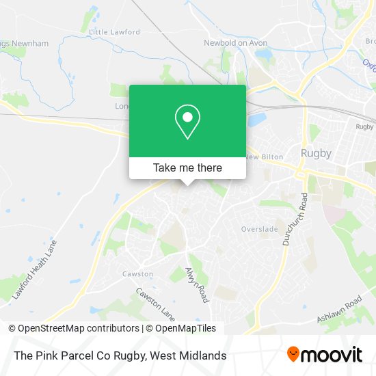 The Pink Parcel Co Rugby map