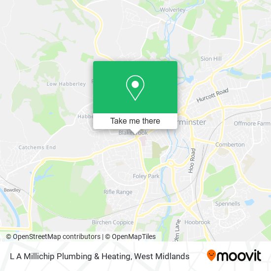 L A Millichip Plumbing & Heating map
