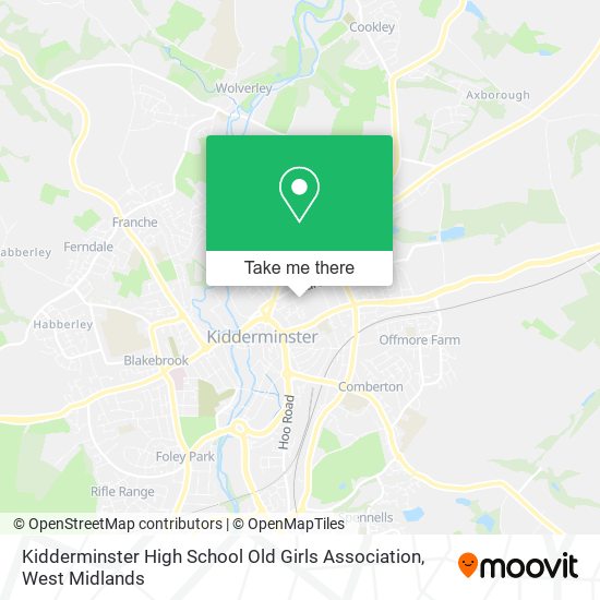 Kidderminster High School Old Girls Association map